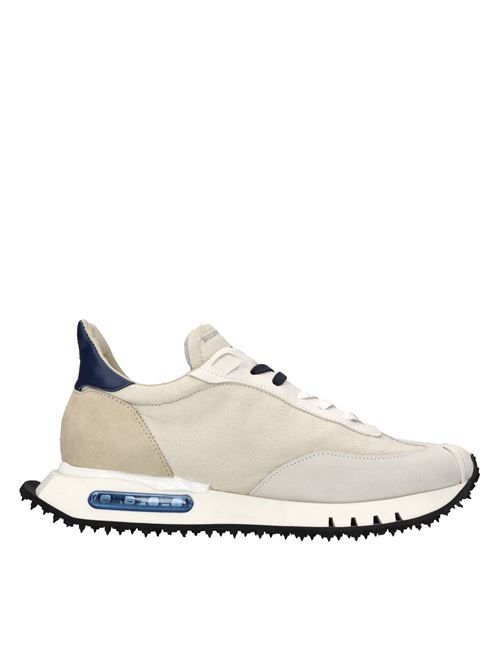 Sneakers in pelle e tessuto BEPOSITIVE | S5RACE01/COT RACEBEIGE-BIANCO-GRIGIO-BLU